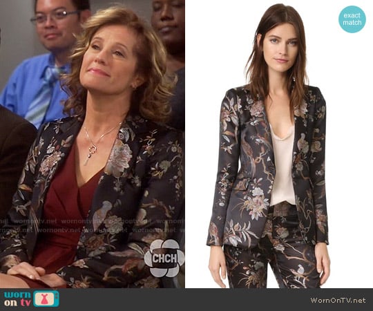 Alice + Olivia Macey Floral Blazer worn by Vanessa Baxter (Nancy Travis) on Last Man Standing