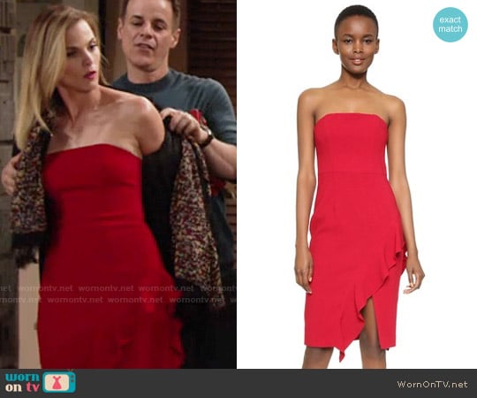 Black Halo Daniella Dress worn by Phyllis Newman (Gina Tognoni) on The Young and the Restless