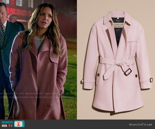 Burberry Wool Wrap Trench Coat worn by Paige Dineen (Katharine McPhee) on Scorpion