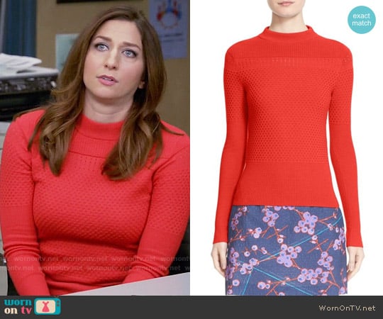 Carven Mixed Stitch Wool Blend Sweater worn by Gina Linetti (Chelsea Peretti) on Brooklyn Nine-Nine