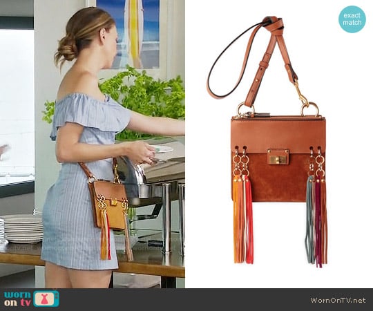 Chloe Jane Tassel Trim Crossbody Bag worn by Liza Miller (Sutton Foster) on Younger