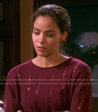 Ciara’s red ripped sweater on Days of our Lives