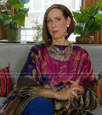 Diana’s floral poncho on Younger