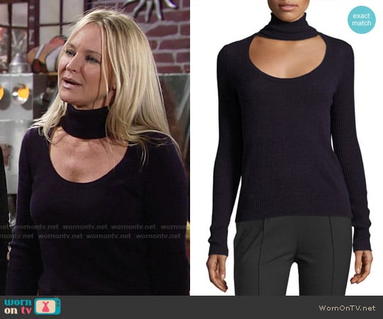 WornOnTV: Sharon’s navy cutout turtleneck sweater on The Young and the ...