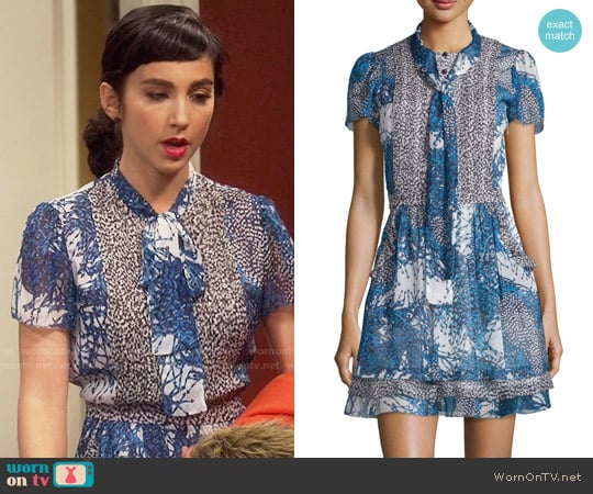 Diane von Furstenberg 'Marisa' Dress in Bead Comp Peacock/Beads Black worn by Mandy Baxter ( Molly Ephraim) on Last Man Standing