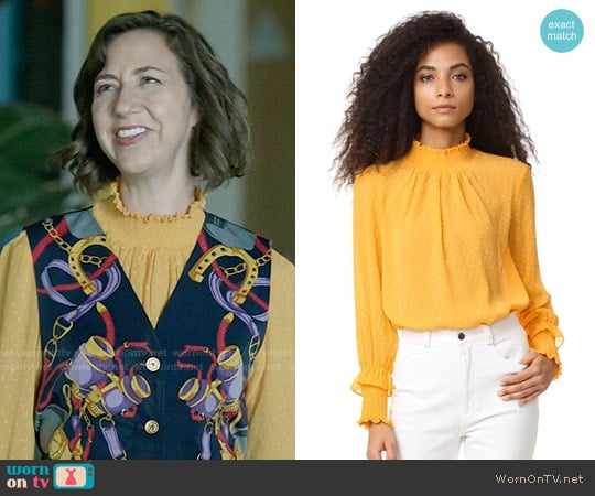 English Factory Swiss Dot Blouse worn by Carol Pilbasian (Kristen Schaal) on Last Man On Earth