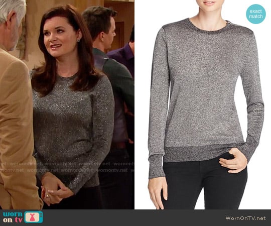 Equipment Ondine Metallic Sweater worn by Katie Logan (Heather Tom) on The Bold and the Beautiful