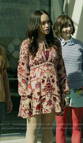Erica's pink floral long sleeved dress on Last Man on Earth