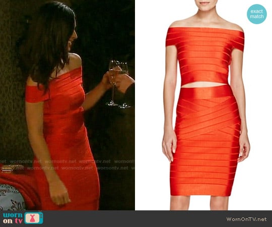 French Connection Spotlight Bandage Top and Skirt worn by Gabi Hernandez (Camila Banus) on Days of our Lives