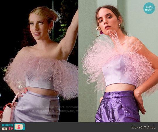 Giuseppe di Morabito Spring Summer 2017 Collection Top worn by Chanel Oberlin (Emma Roberts) on Scream Queens