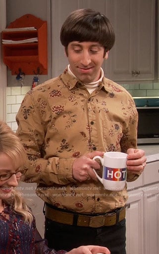 Howard’s yellow floral shirt on The Big Bang Theory
