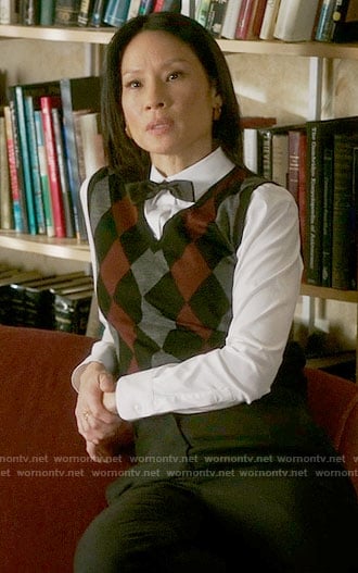 Joan's argyle vest on Elementary