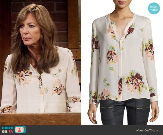 Joie Devitri Blouse in Almond worn by Bonnie Plunkett (Allison Janney) on Mom