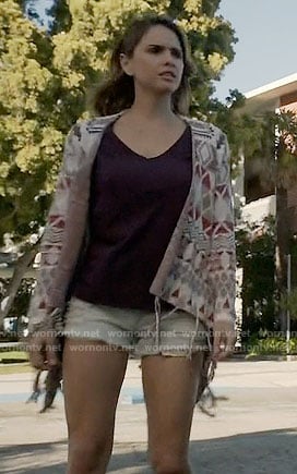 Malia’s patterned cardigan with fringe trim on Teen Wolf