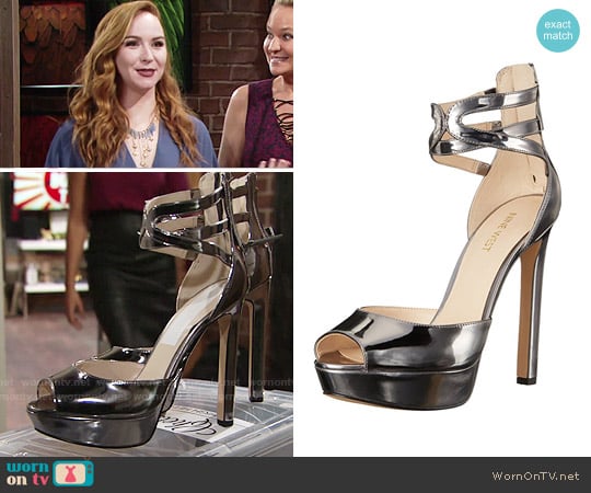 Nine West Voretta Platform Pump in Pewter worn by Mariah Copeland (Camryn Grimes) on The Young and the Restless