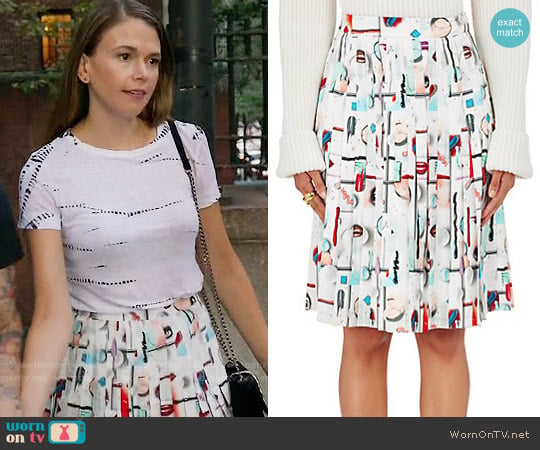 Opening Ceremony High Gloss Pleated Skirt worn by Liza Miller (Sutton Foster) on Younger