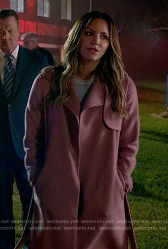 Paige's pink coat on Scorpion