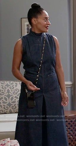 Rainbow's denim jumpsuit on Black-ish