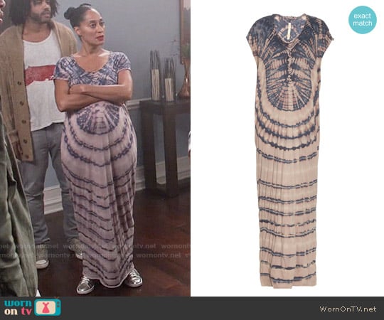 Raquel Allegra Jersey tie-dye slouchy maxi dress worn by Rainbow Johnson (Tracee Ellis Ross) on Black-ish