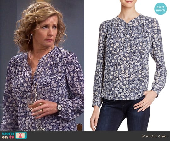 Rebecca Taylor Laine Floral Print Silk Blouse worn by Vanessa Baxter (Nancy Travis) on Last Man Standing