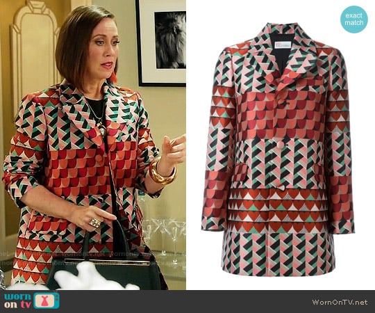 RED Valentino Geometric Print Coat worn by Diana Trout (Miriam Shor) on Younger