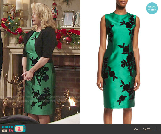 Sachin + Babi Sleeveless Embroidered Cocktail Dress worn by Nikki Reed Newman (Melody Thomas-Scott) on The Young and the Restless