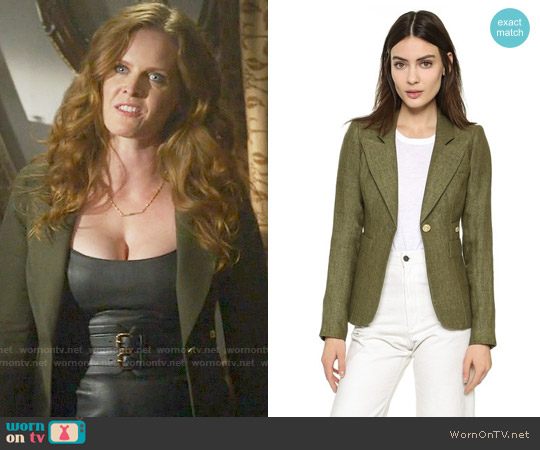 Smythe Duchess Blazer in Army worn by Zelena (Rebecca Mader) on Once Upon A Time