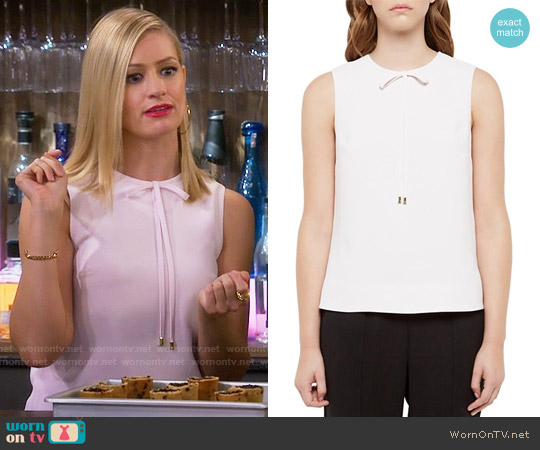 Ted Baker Natalle Bow-Detail Top worn by Caroline Channing (Beth Behrs) on 2 Broke Girls