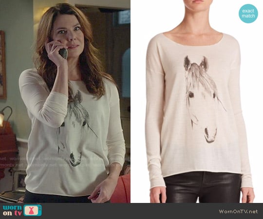 Tess Giberson Silk / Wool / Cashmere Horse Print Sweater worn by Lorelai Gilmore (Lauren Graham) on Gilmore Girls