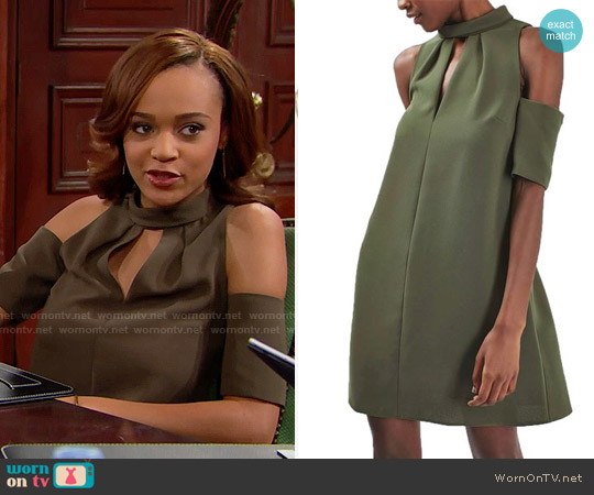 Topshop Cold Shoulder Keyhole Dress worn by Nicole Avant (Reign Edwards) on The Bold and the Beautiful