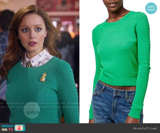 Topshop Green Modern Mini Cable Top worn by Cassandra Cillian (Lindy Booth) on The Librarians