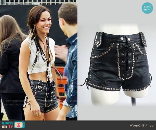 Vintage Studded Leather Lace-Up Shorts worn by Princess Eleanor (Alexandra Park) on The Royals