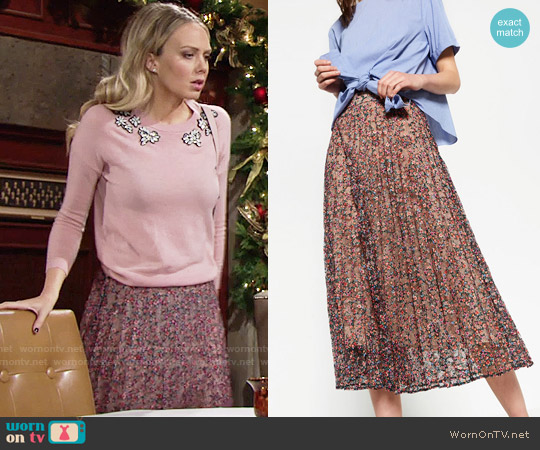 Zara Lace Print Skirt worn by Abby Newman (Melissa Ordway) on The Young and the Restless