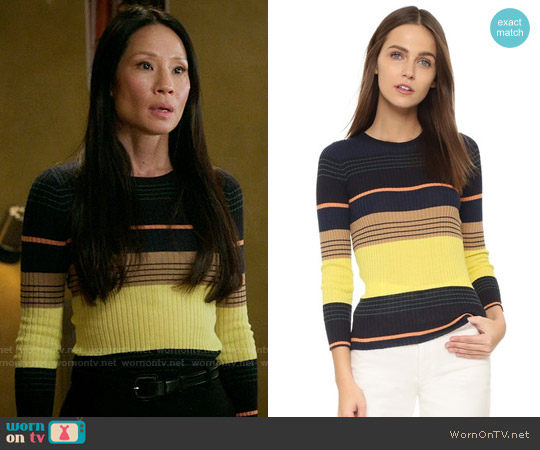 WornOnTV: Joan’s yellow striped sweater on Elementary | Lucy Liu ...