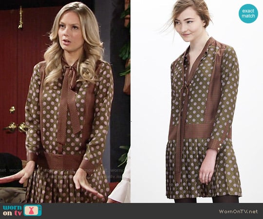 Banana Republic Foulard Silk Bow Dress worn by Abby Newman (Melissa Ordway) on The Young and the Restless