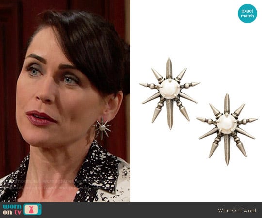 Kendra Scott Rogan Earrings worn by Quinn Fuller (Rena Sofer) on The Bold and the Beautiful