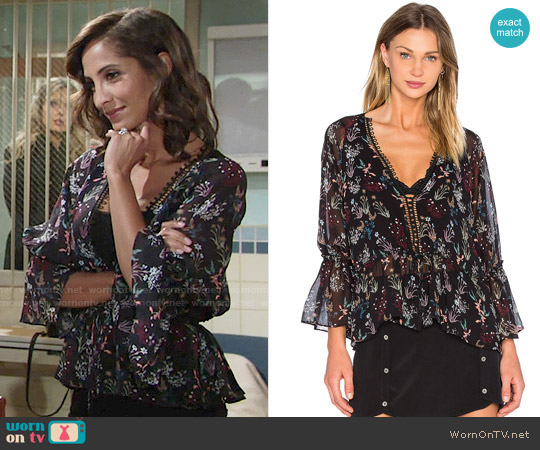 Nicholas Drawstring Top worn by Lily Winters (Christel Khalil) on The Young & the Restless