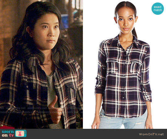 Paige Mya Shirt in Evening Blue / Cream / Ash Rose worn by Happy Quinn (Jadyn Wong) on Scorpion