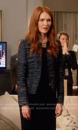 Abby’s blue tweed jacket on Scandal