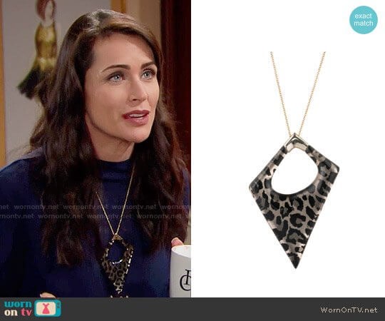 Alexis Bittar Asymmetrical Statement Pendant Necklace worn by Quinn Fuller (Rena Sofer) on The Bold and the Beautiful