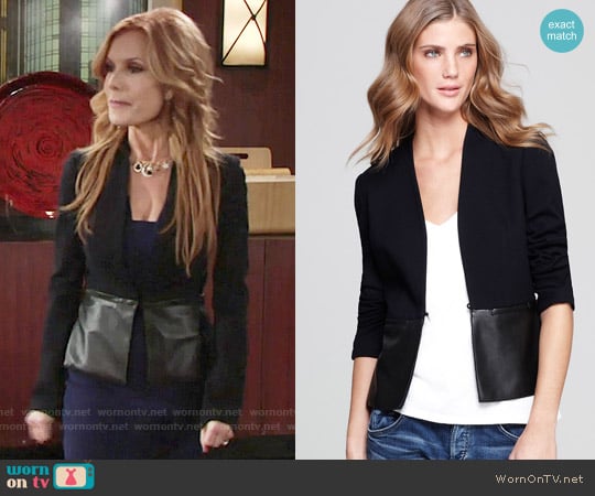 Bailey 44  Faux Leather Peplum Jacket worn by Lauren Fenmore (Tracey Bregman) on The Young and the Restless