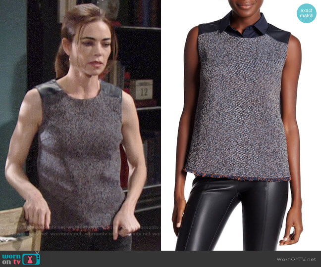 Bailey 44 Hopper Tank worn by Victoria Newman (Amelia Heinle) on The Young and the Restless