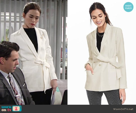 WornOnTV: Victoria’s white belted jacket on The Young and the Restless ...