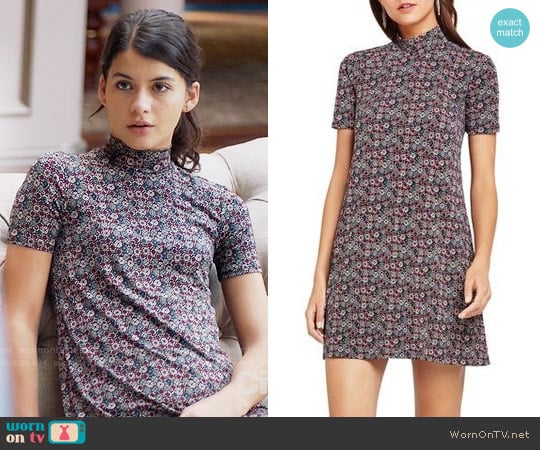 Bcbgeneration Printed Mock Neck Dress worn by Sabrina Pemberton (Sofia Black D'Elia) on The Mick