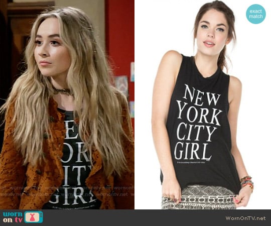 Brandy Melville NYC Girl Tank worn by Maya Hart (Sabrina Carpenter) on Girl Meets World