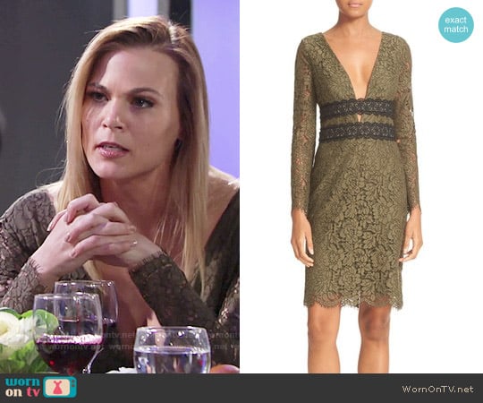 Diane von Furstenberg Viera Dress in Olive worn by Phyllis Newman (Gina Tognoni) on The Young and the Restless