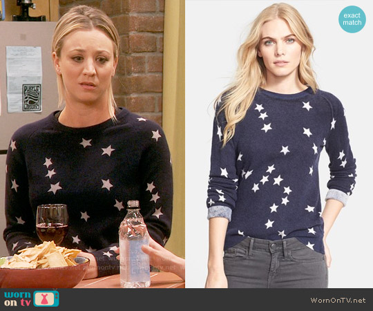 Equipment Sloan Star Print Sweater worn by Penny Hofstadter (Kaley Cuoco) on The Big Bang Theory