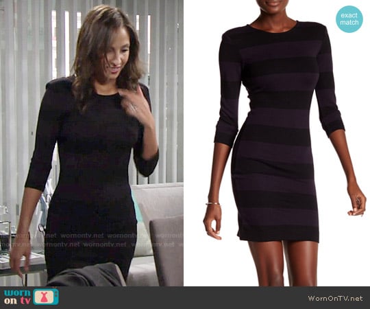 French Connection Manhattan Winter Stripe Dress worn by Lily Winters (Christel Khalil) on The Young and the Restless