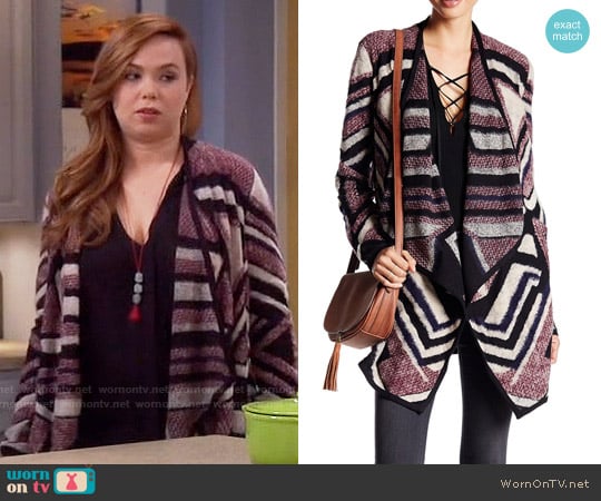 Lucky Brand Intarsia Knit Cardigan worn by Kristin Baxter (Amanda Fuller) on Last Man Standing