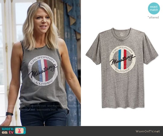 Lucky Brand Slanted Mustang Tee worn by Mackenzie Murphy (Kaitlin Olson) on The Mick